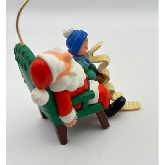 Hallmark Dream On Christmas Ornament Santa Claus Snoozing Child Wish List 1995 - Picture 3 of 7